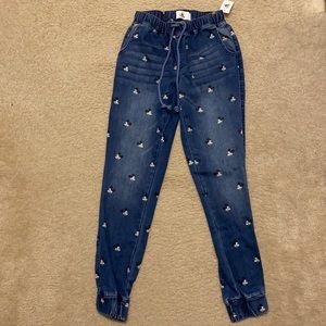 NEW Mickey Mouse Denim Jogger Pants- XS